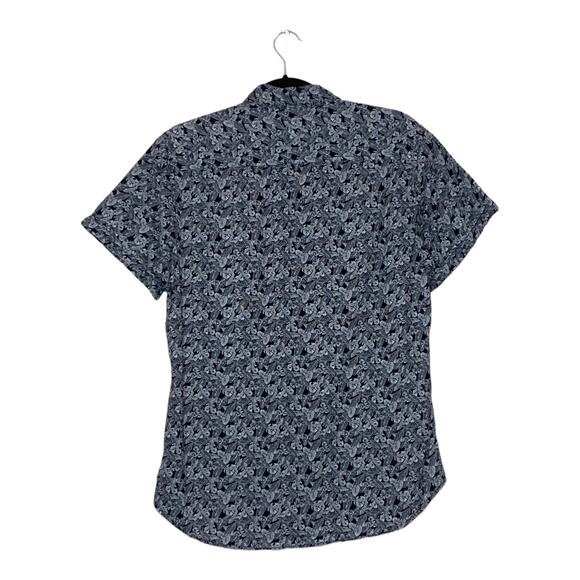 Colors Alexander Julian men short sleeves black palms print casual shirt size M - Picture 2 of 5